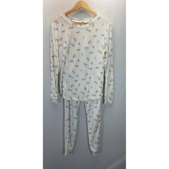 Kyte Baby Women's M Adult Harry Potter Jogger Pajama Set Pjs White Bamboo - Picture 2 of 11